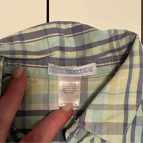 Janie and Jack plaid romper - Picture 2 of 4